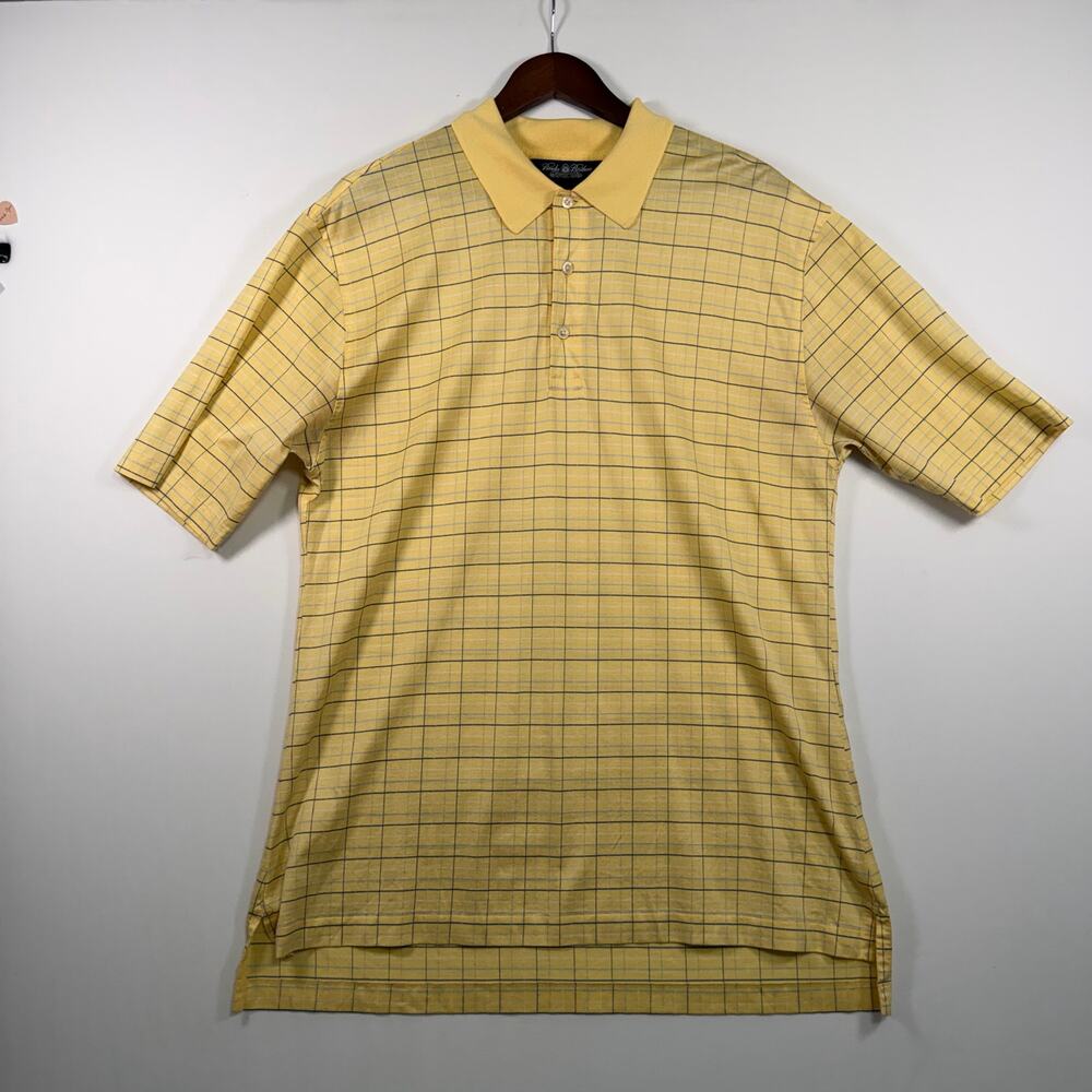 Brooks Brothers Men’s L Performance Knit Cotton Yellow Country Club Lightweight - Picture 2 of 9